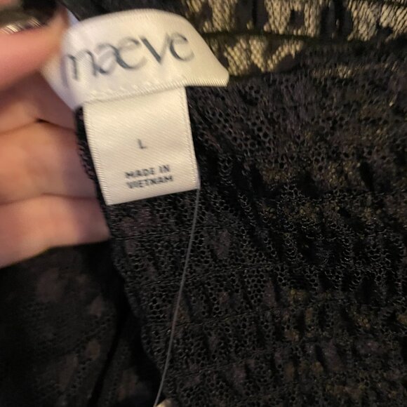 NWT Maeve Long Sleeve Sheer Tunic Shirt - Picture 6 of 8